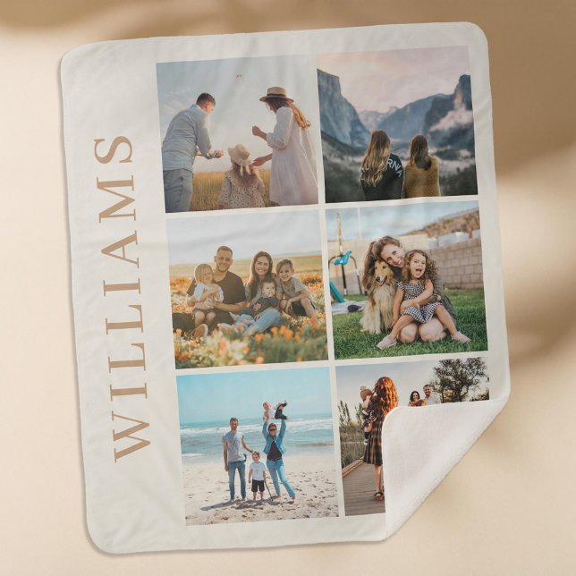 Cobertor Sherpa Colagem de Fotos Moderna 6 (Criador carregado)