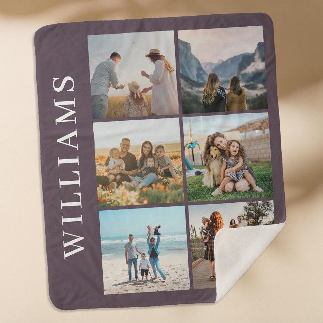 Cobertor Sherpa Colagem de Fotos Moderna 6 (Criador carregado)