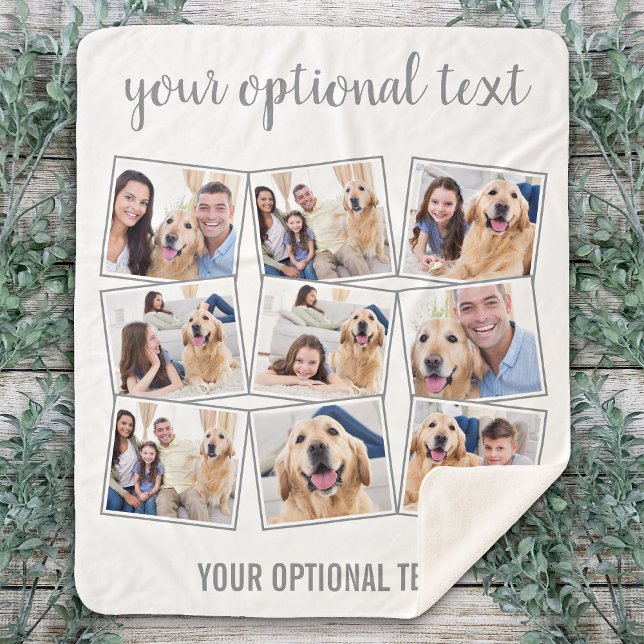 Cobertor Sherpa Colagem de Fotos Moderna 9 (Criador carregado)