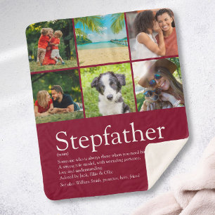 Cobertor Sherpa Colagem de Fotos Moderna Stepdad de Diversão de S