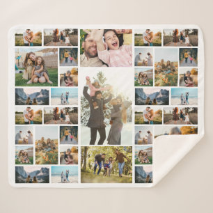 Cobertor Sherpa Colagem de Fotos Personalizada 35