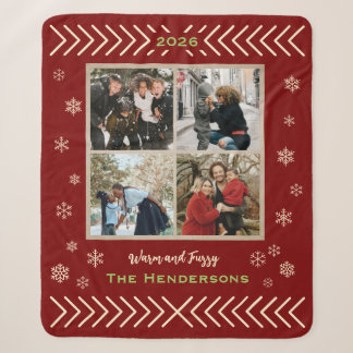 Cobertor Sherpa Colagem de Fotos Personalizada de Ano Aconchegante