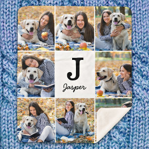 Cobertor Sherpa Colagem de Fotos Personalizada do Pet Dog Lover