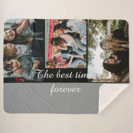 Cobertor Sherpa Colagem de Fotos Personalizada Moderna