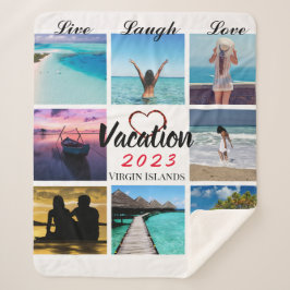 Cobertor Sherpa Colagem de Fotos Personalizada Sherpa Blanket