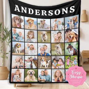 Cobertor Sherpa Colagem de Fotos Personalizadas para Instagram