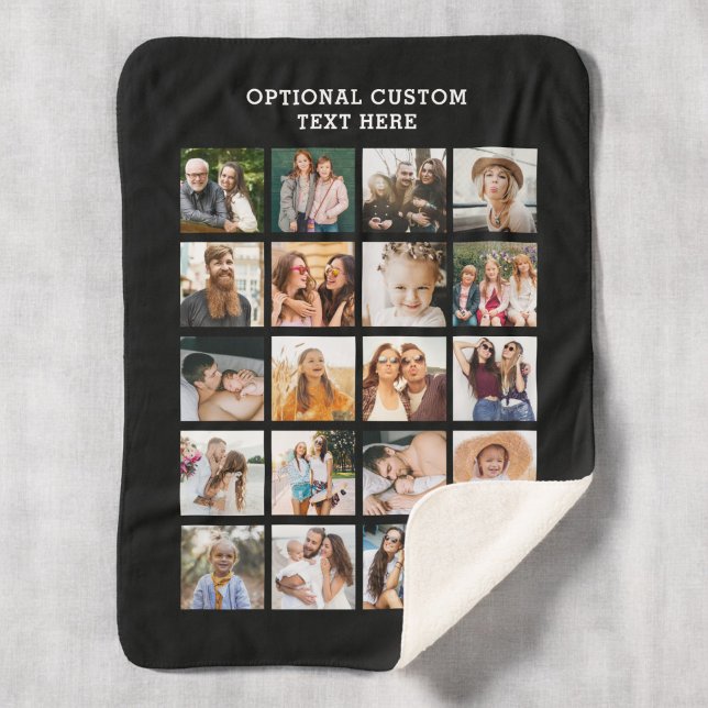 Cobertor Sherpa Colagem de Fotos Simples 20 Imagem Personalizada (Criador carregado)