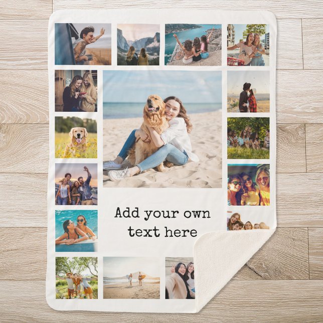 Cobertor Sherpa Colagem de Fotos Simples Moderna 17 (Criador carregado)