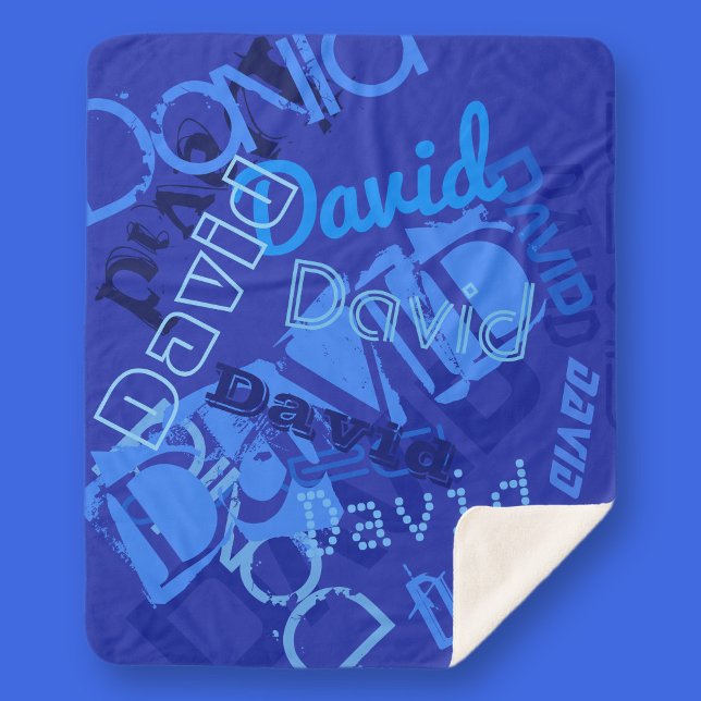 Cobertor Sherpa Colagem de Nomes legal (Criador carregado)