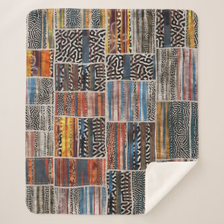 Cobertor Sherpa Colagem de patch: Extravaganza de padrão quilo