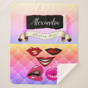 Cobertor Sherpa Colagem de Pop Moderno Multicolorido Negrito