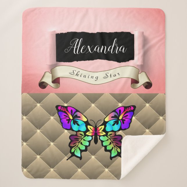 Cobertor Sherpa Colagem de Pop Whimsical chique (Frente)