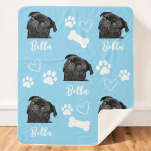 Cobertor Sherpa Colagem Fotográfica Pet 5 Personalizada do Cão