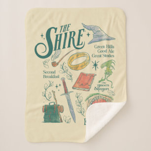 Cobertor Sherpa Colagem Gráfica em Aquarela THE SHIRE™