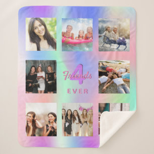 Cobertor Sherpa Colagem holográfica cor-de-rosa holográfica de mel