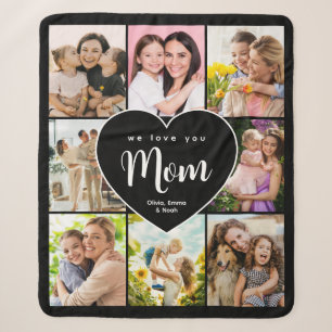 Cobertor Sherpa Colagem Personalizada de 8 Fotos Nós Amamos Você M
