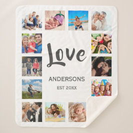 Cobertor Sherpa Colagem Personalizada de Fotos da Família Personal