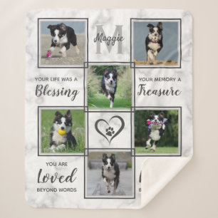 Cobertor Sherpa Colagem Personalizada de Fotos do Memorial Pet