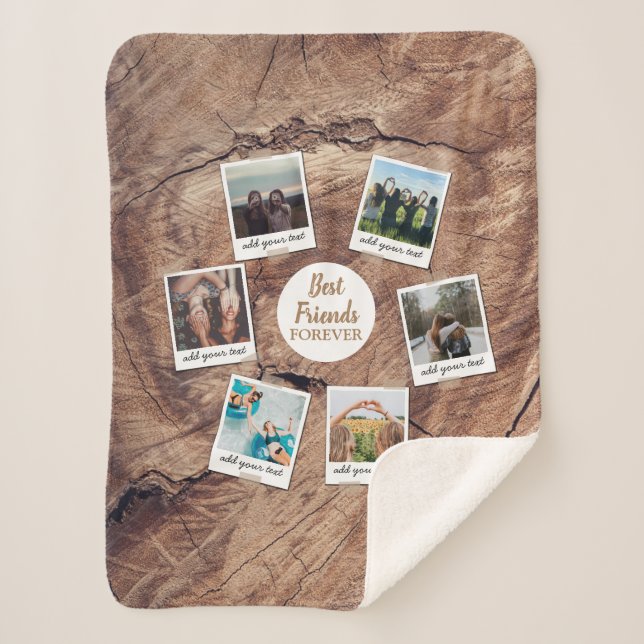 Cobertor Sherpa Colagem Personalizada Personalizada dos Melhores A (Frente)