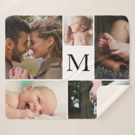Cobertor Sherpa Colagem personalizável de 5 fotos Sherpa Blanket