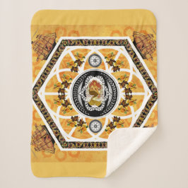 Cobertor Sherpa Colagem Vintage Retro com rendas e flores