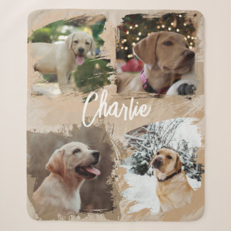 Cobertor Sherpa Colar de Fotos Personalizado de Animais de Estimaç