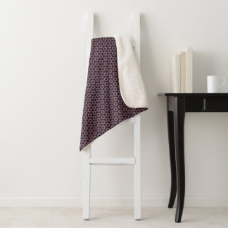 Cobertor Sherpa Colcha Floral Burgundy e Cinza