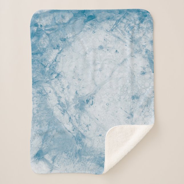 Cobertor Sherpa Colchão floral branco e azul (Frente)