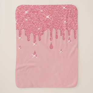 Cobertor Sherpa Coleta de Efeito Luminoso Rosa e Estilhaços