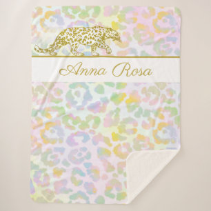 Cobertor Sherpa *~* Colheita Dourada Coluna Leopardo 