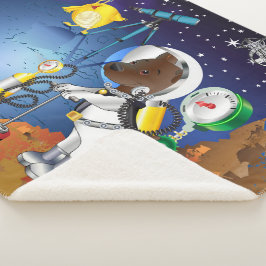 Cobertor Sherpa Colocação no espaço e alienígena com telescópio