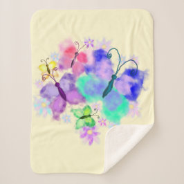 Cobertor Sherpa Colorful Butterflies Baby Sherpa Blanket Spring
