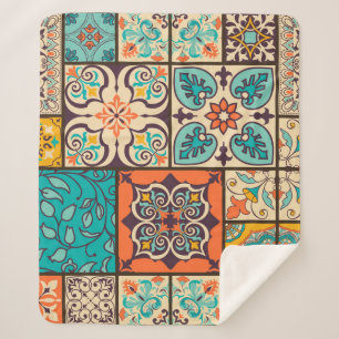 Cobertor Sherpa Colorir Azulejo Majolica Islâmica