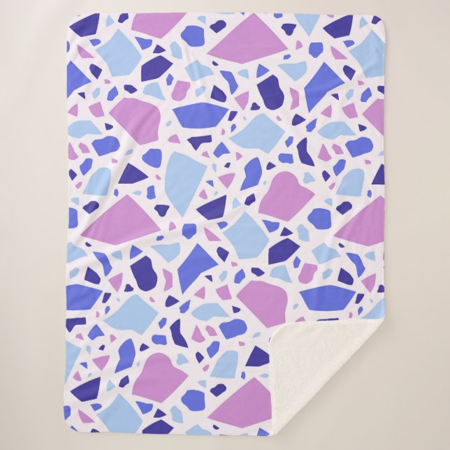 Cobertor Sherpa Colorir Terrazzo Pattern (Frente)