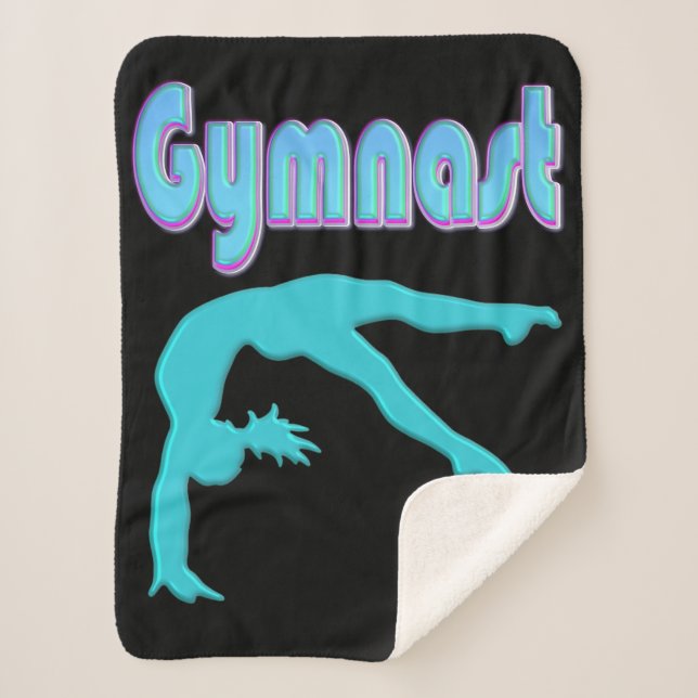 Cobertor Sherpa Coluna do Gymnast Back Handspring Passo Para Fora  (Frente)