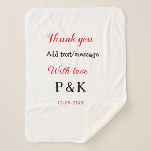 Cobertor Sherpa Com amor adicione o nome do casal letra obrigado a