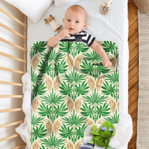 Cobertor Sherpa com Estampa Tropical de Flores de