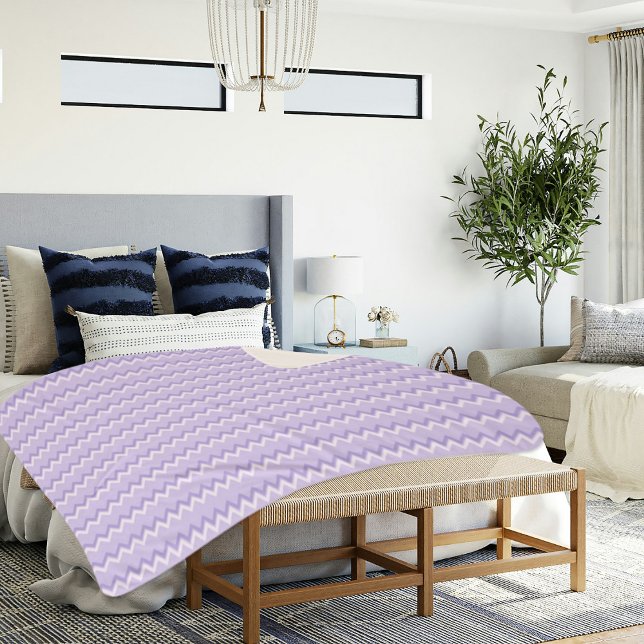 Cobertor Sherpa com Padrão de Chevron Roxo Claro (Criador carregado)