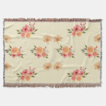 Cobertor Sherpa com Padrão Floral em Aquarela Eleg