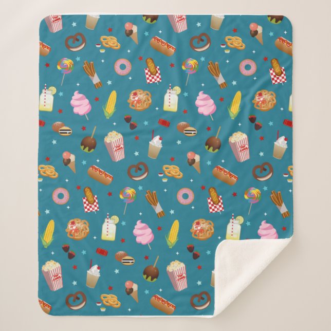 Cobertor Sherpa Comida Justa do Estado, Carnaval, Parque de Amusem (Frente)