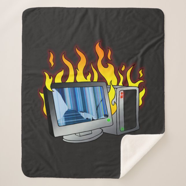 Cobertor Sherpa Computador Fogo Sherpa Blanket (Frente)