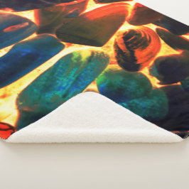 Cobertor Sherpa Concha de ostras do mar em lava vulcânica ou membr