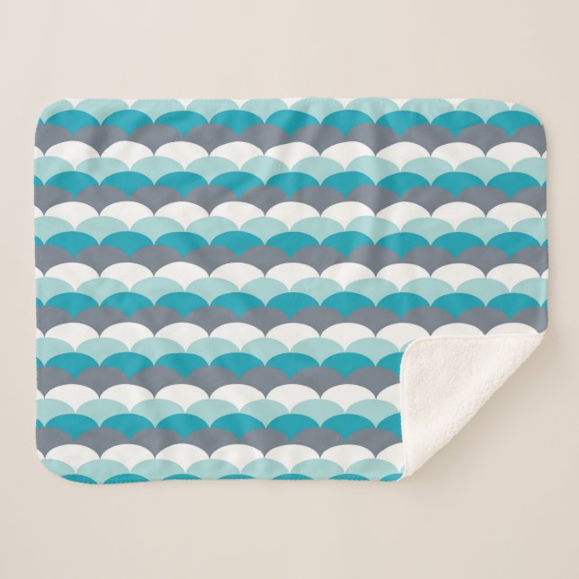 Cobertor Sherpa Conchas de Padrão Náutico (Frente (Horizontal))