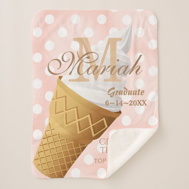 Cobertor Sherpa Cone de Sorvete Vanilla Soft Serve (Frente)