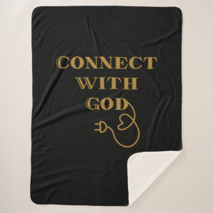 Cobertor Sherpa Conecte-se com Deus Citação Bíblica