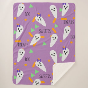 Cobertor Sherpa Confeites de Confete de Halloween Fantasmas
