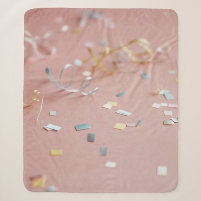 Cobertor Sherpa Confetti de cor ordenada (Frente)