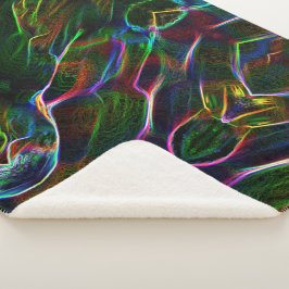 Cobertor Sherpa Confusão diferente e estranha de linhas coloridas