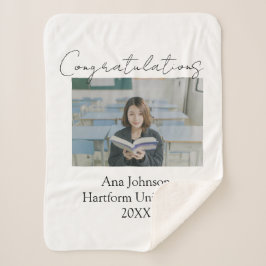 Cobertor Sherpa Congratulations photo graduate name university yea