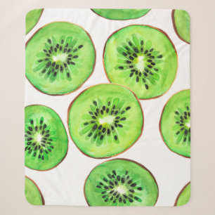 Cobertor Sherpa Conjunto de Aquaulas de Fruta Verde de Kiwi